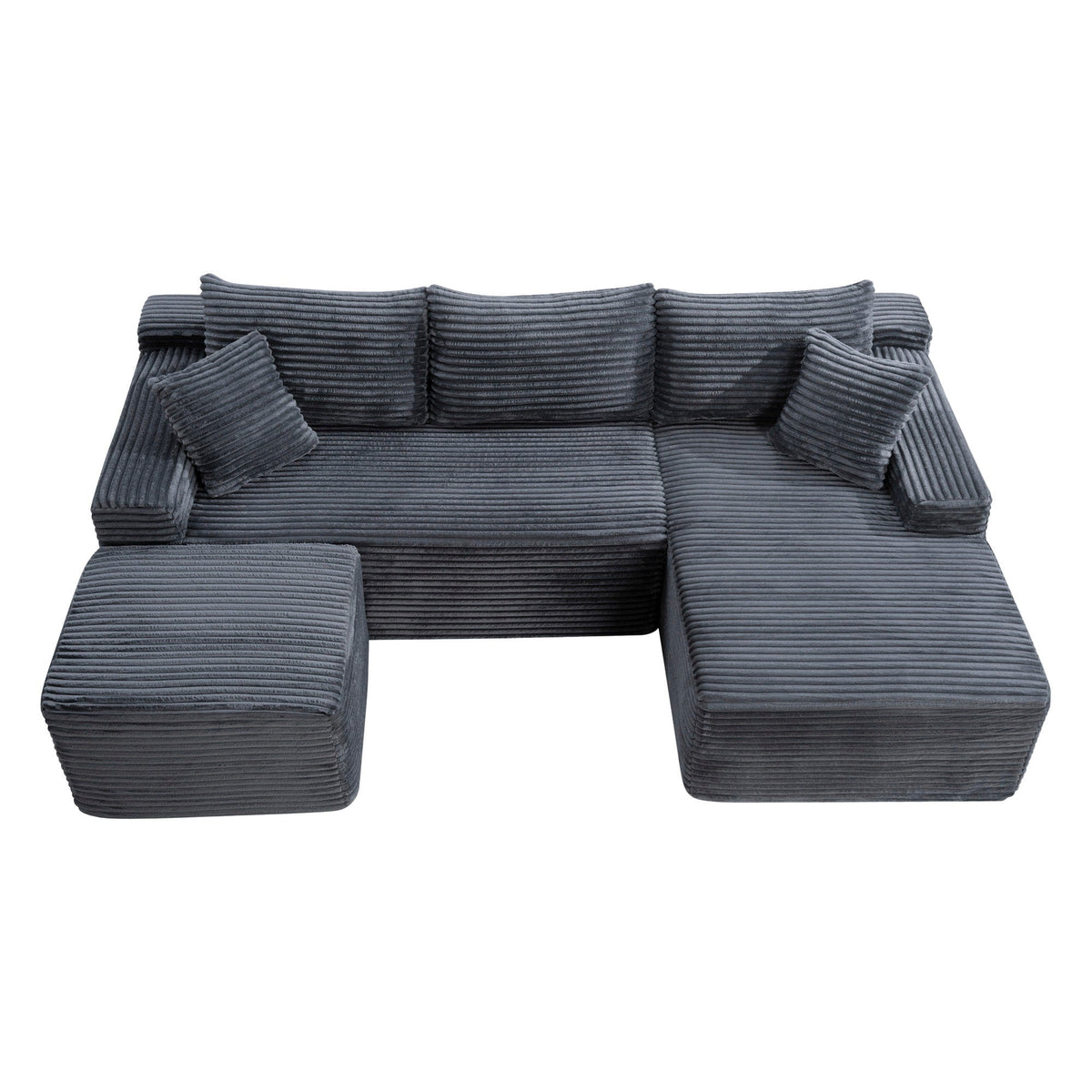 106.3" U-Shaped Cloud Sectional Sofa with Deep Seat,No Assembly Required,Modular Couches Sleeper for Living Room,Bedroom,Apartment - Sonkuki