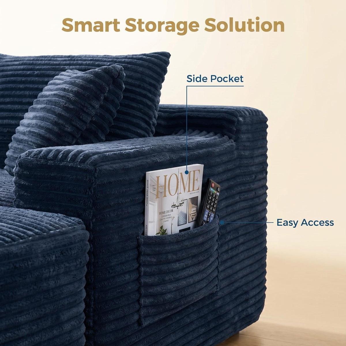 106.3" U-Shaped Cloud Sectional Sofa with Deep Seat,No Assembly Required,Modular Couches Sleeper for Living Room,Bedroom,Apartment - Sonkuki