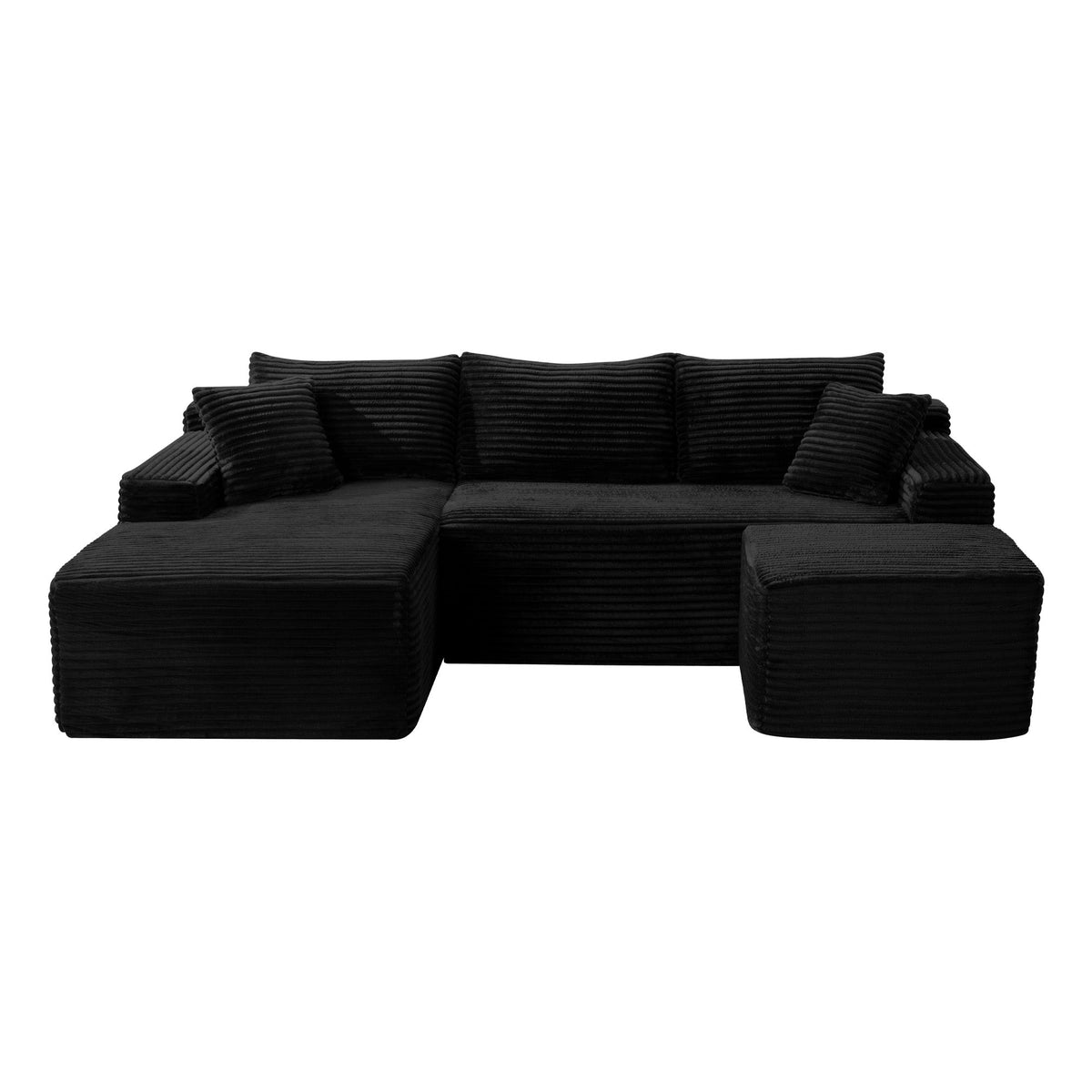 106.3" U-Shaped Cloud Sectional Sofa with Deep Seat,No Assembly Required,Modular Couches Sleeper for Living Room,Bedroom,Apartment - Sonkuki