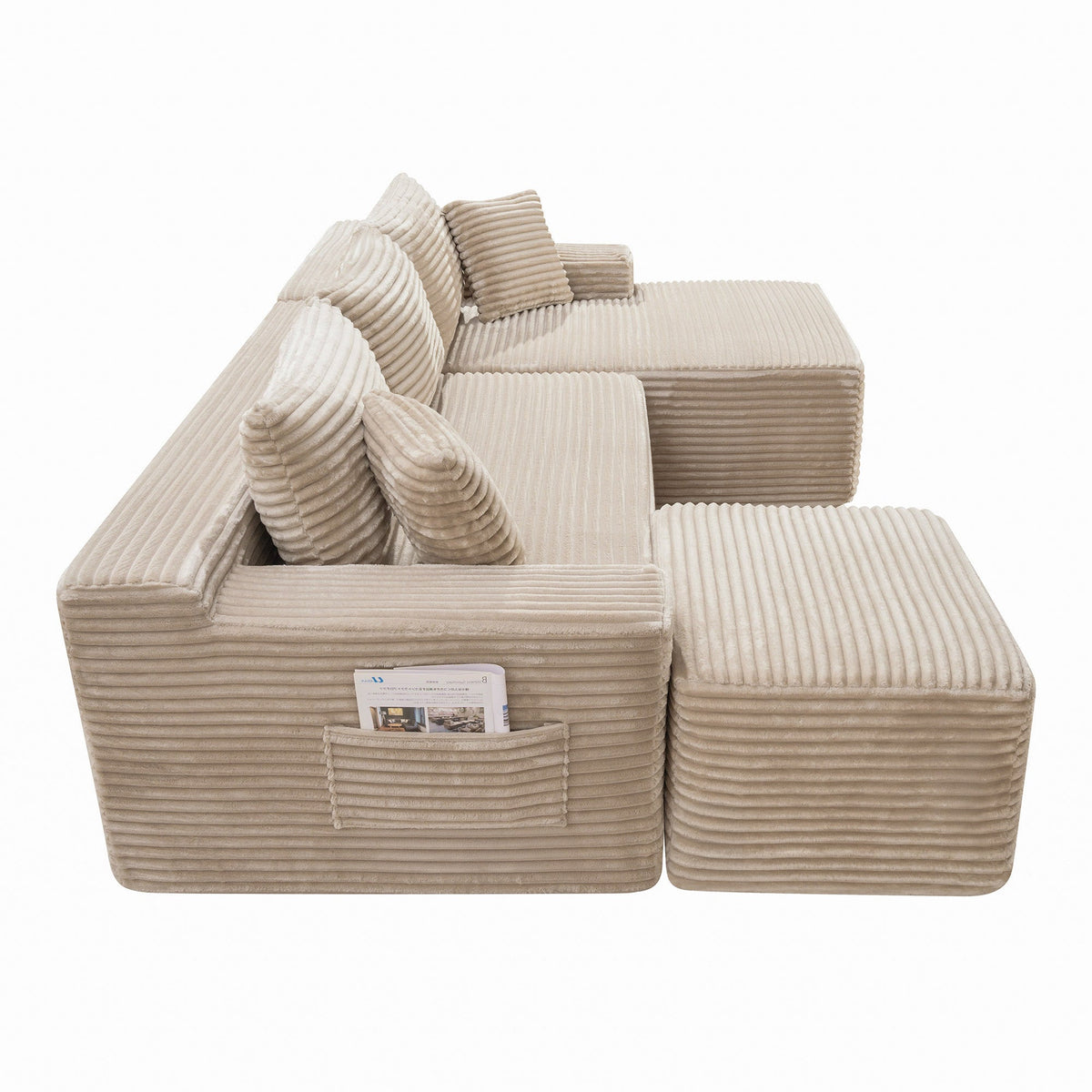 106.3" U-Shaped Cloud Sectional Sofa with Deep Seat,No Assembly Required,Modular Couches Sleeper for Living Room,Bedroom,Apartment - Sonkuki
