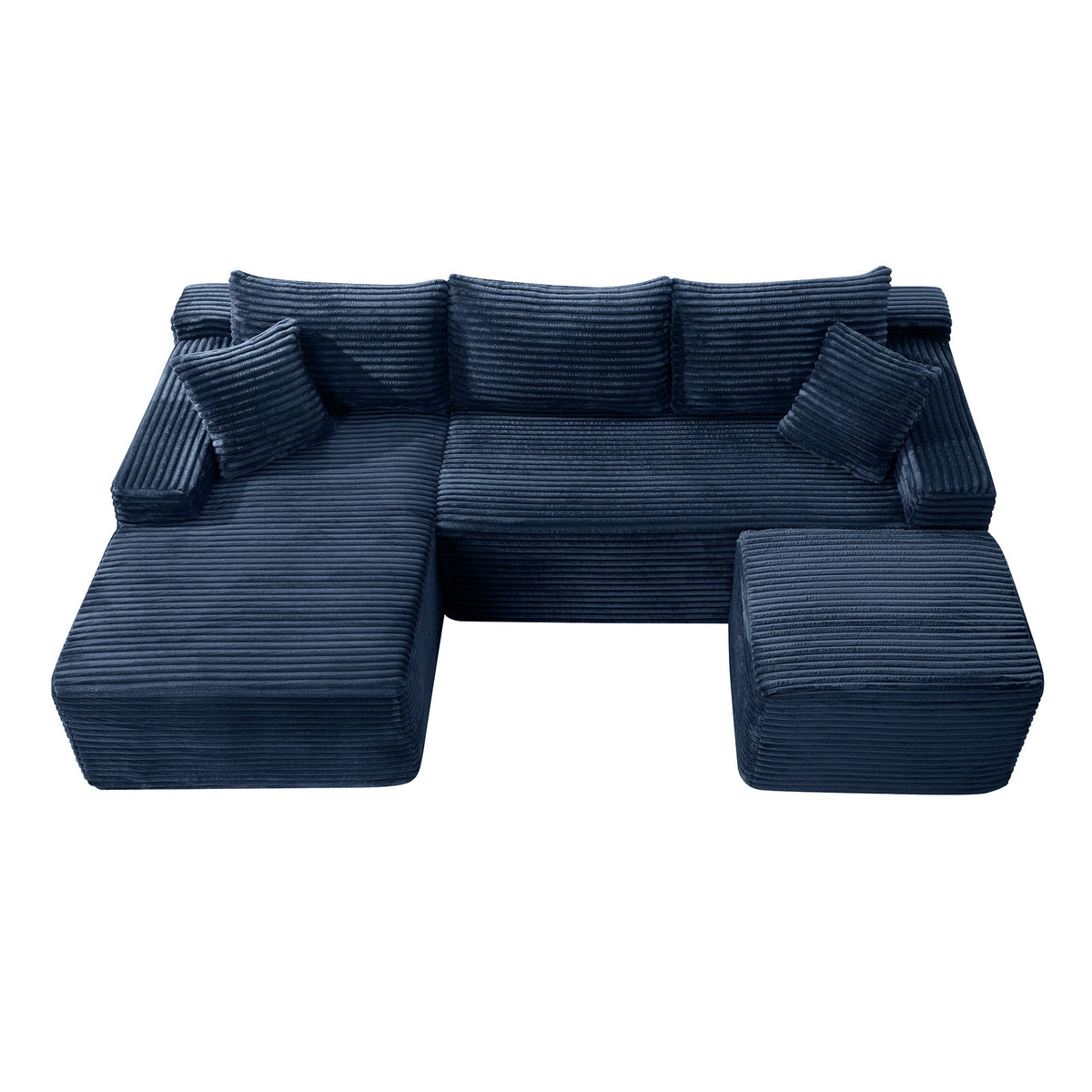 106.3" U-Shaped Cloud Sectional Sofa with Deep Seat,No Assembly Required,Modular Couches Sleeper for Living Room,Bedroom,Apartment - Sonkuki