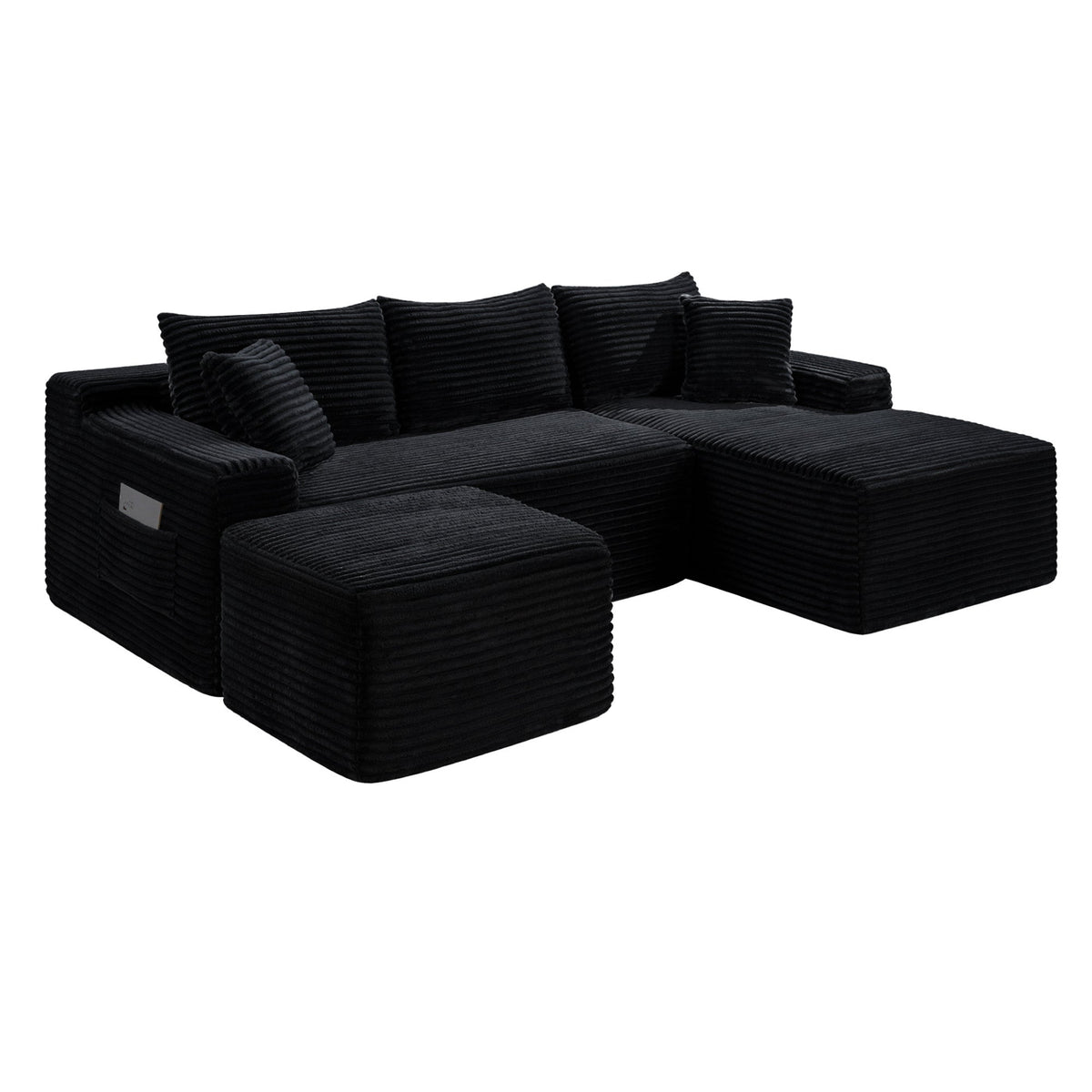 106.3" U-Shaped Cloud Sectional Sofa with Deep Seat,No Assembly Required,Modular Couches Sleeper for Living Room,Bedroom,Apartment - Sonkuki