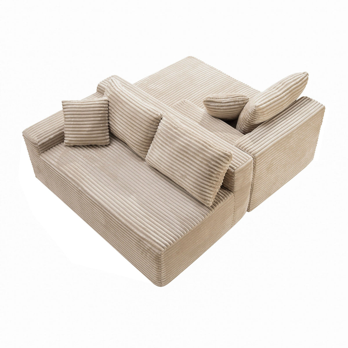 106.3" U-Shaped Cloud Sectional Sofa with Deep Seat,No Assembly Required,Modular Couches Sleeper for Living Room,Bedroom,Apartment - Sonkuki