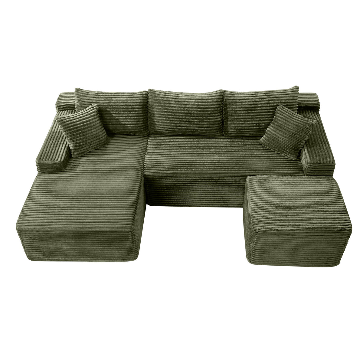 106.3" U-Shaped Cloud Sectional Sofa with Deep Seat,No Assembly Required,Modular Couches Sleeper for Living Room,Bedroom,Apartment - Sonkuki