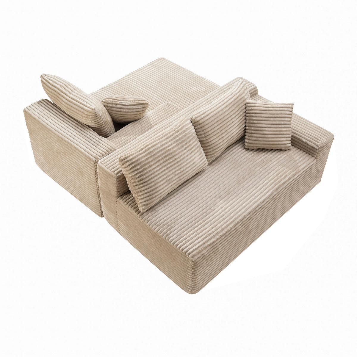 106.3" U-Shaped Cloud Sectional Sofa with Deep Seat,No Assembly Required,Modular Couches Sleeper for Living Room,Bedroom,Apartment - Sonkuki