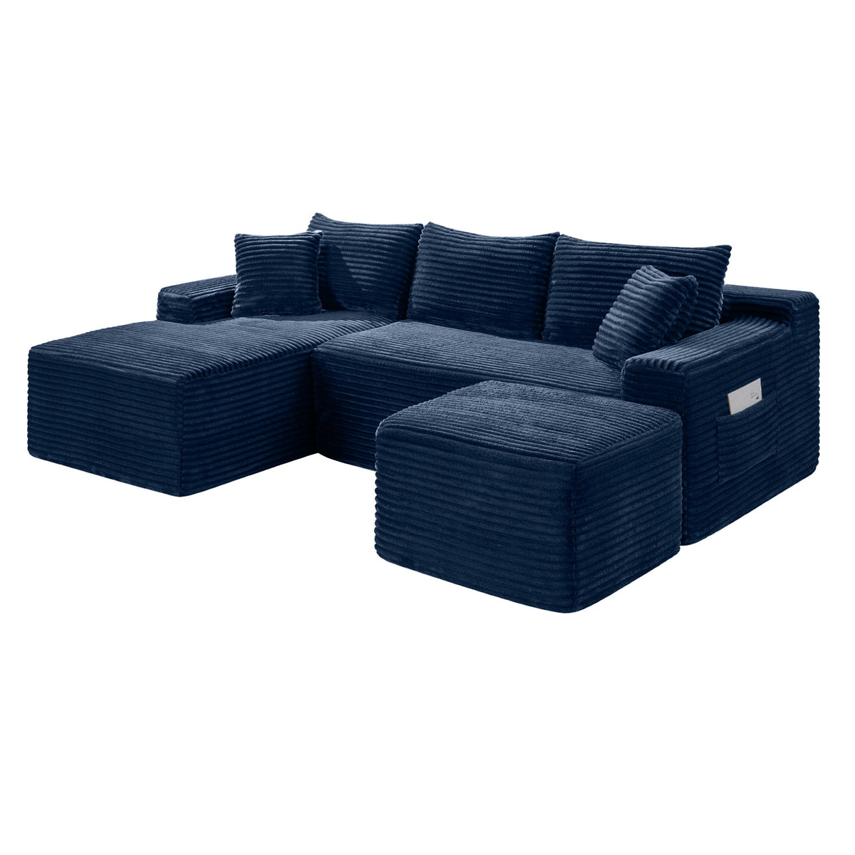 106.3" U-Shaped Cloud Sectional Sofa with Deep Seat,No Assembly Required,Modular Couches Sleeper for Living Room,Bedroom,Apartment - Sonkuki