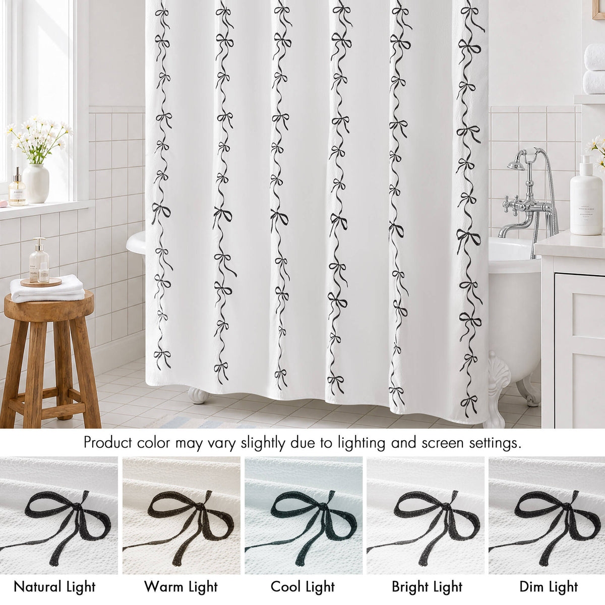 13 PCS Addison Bowed Shower Curtain Set - Sonkuki