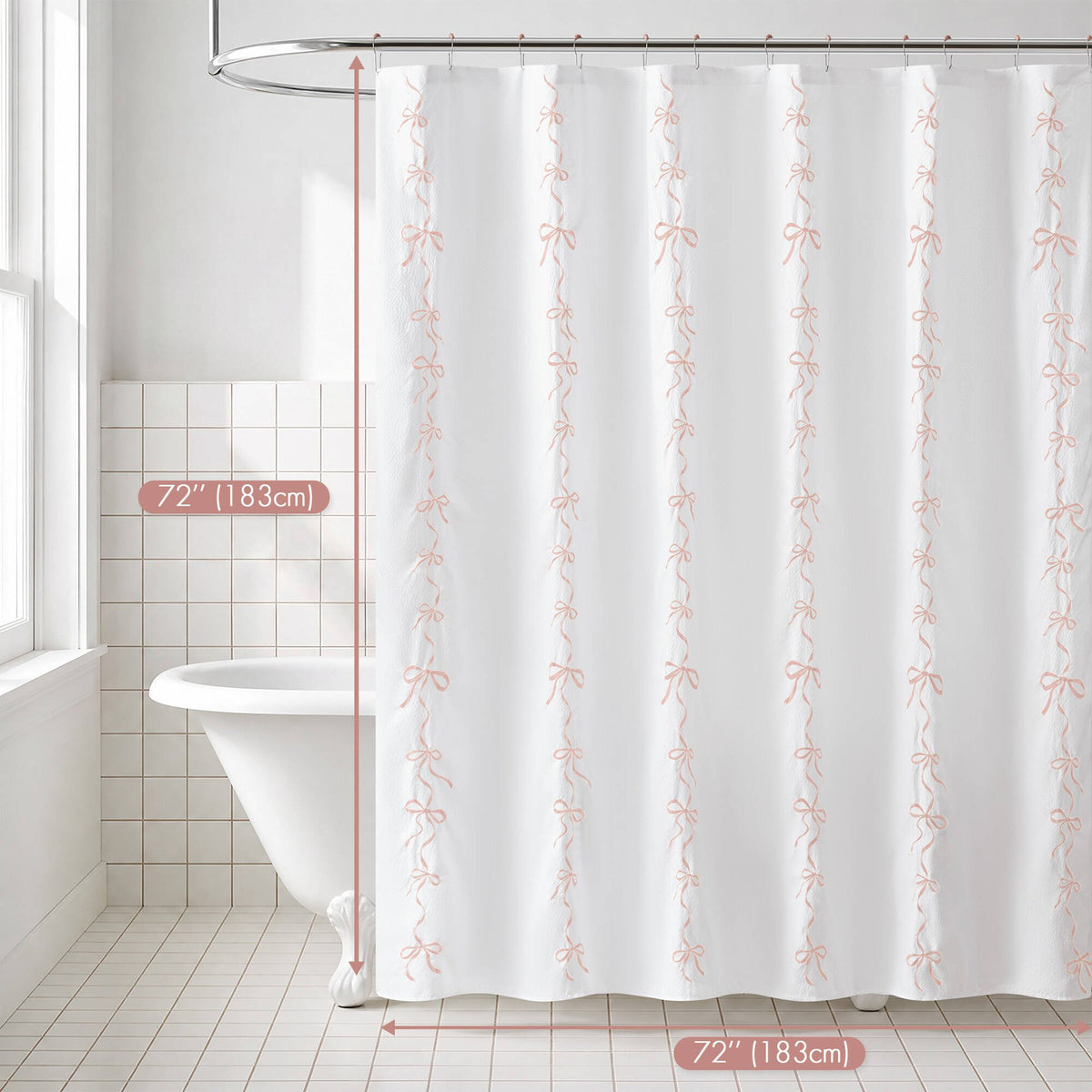 13 PCS Addison Bowed Shower Curtain Set - Sonkuki