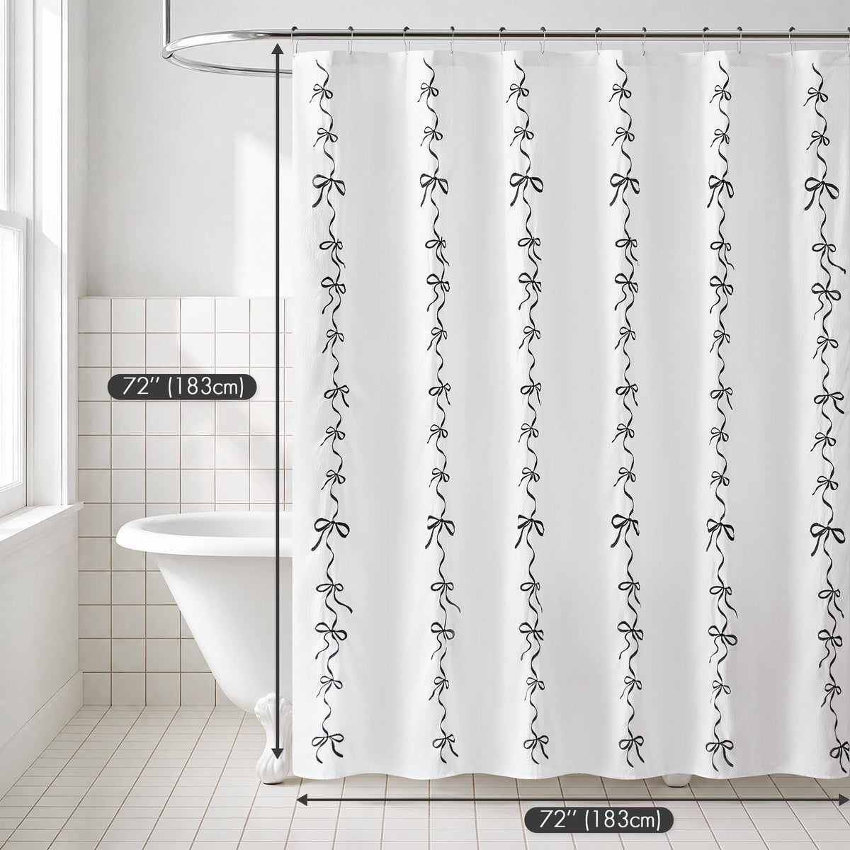 13 PCS Addison Bowed Shower Curtain Set - Sonkuki