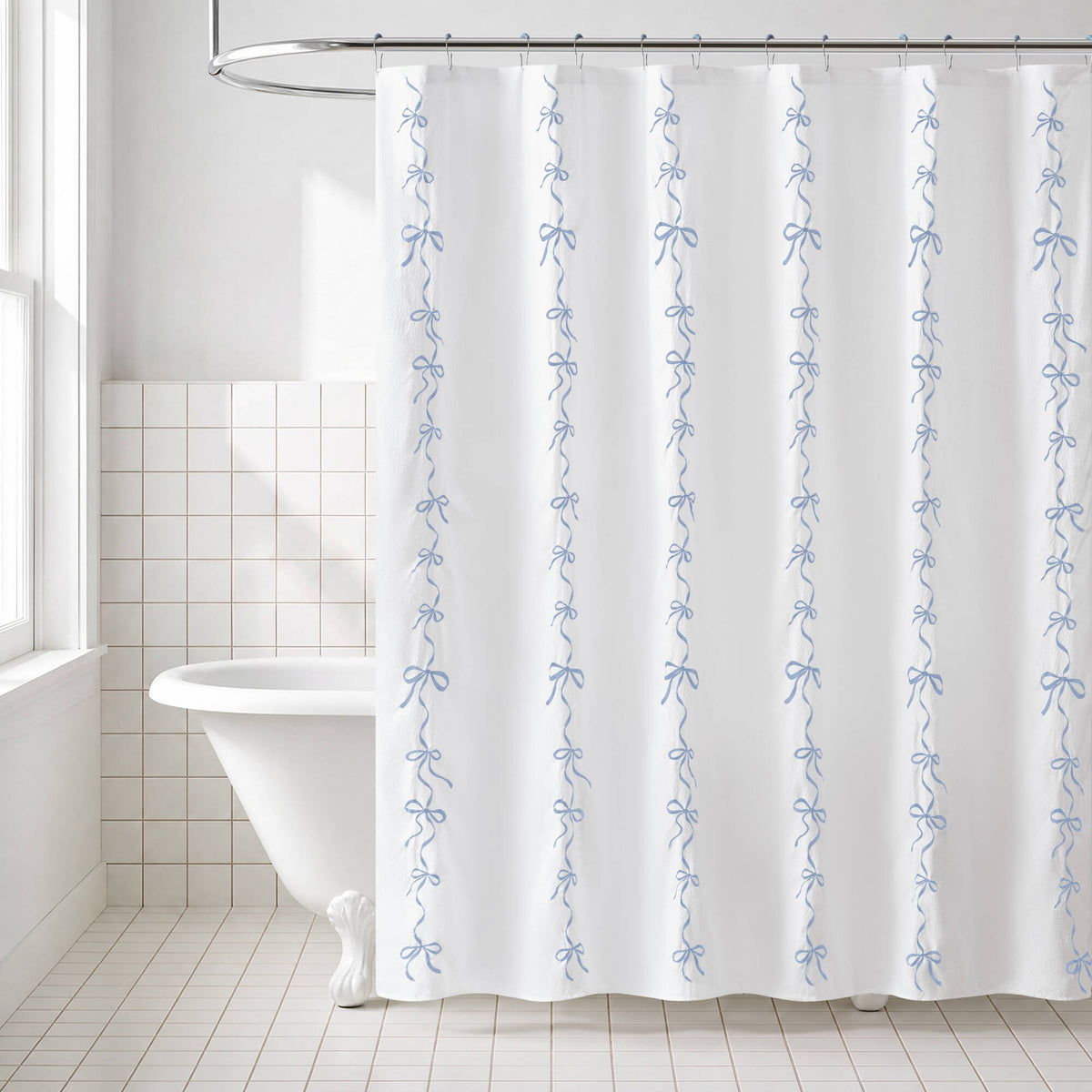 13 PCS Addison Bowed Shower Curtain Set - Sonkuki