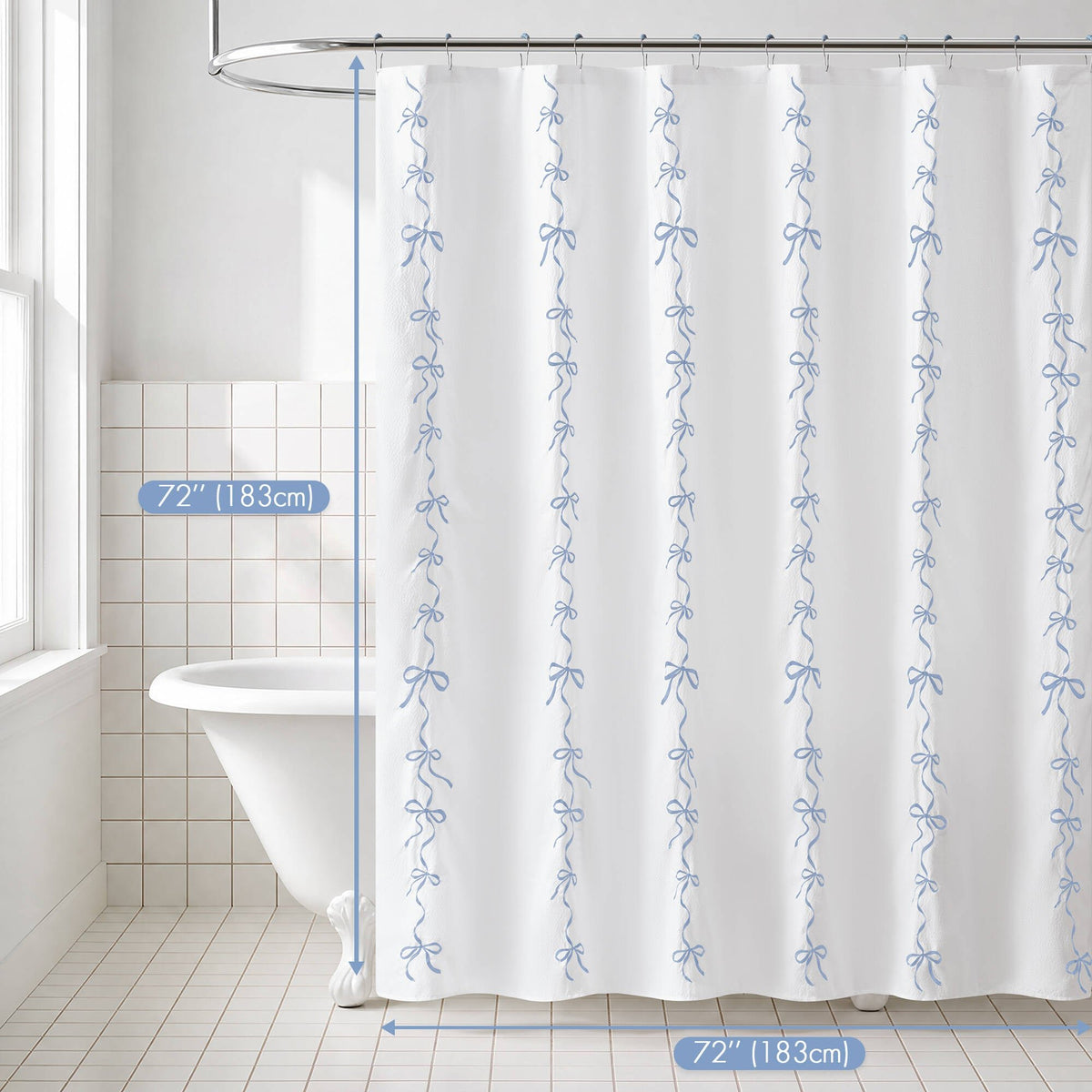 13 PCS Addison Bowed Shower Curtain Set - Sonkuki