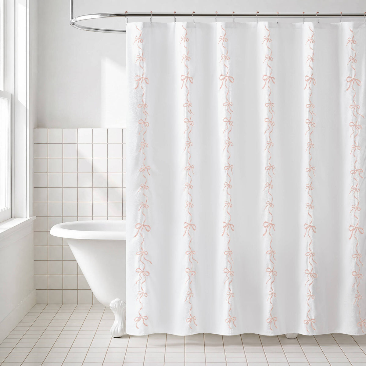 13 PCS Addison Bowed Shower Curtain Set - Sonkuki