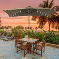 SONKUKI LED 10 x 6.5ft Aluminum Patio Market rectangle Outdoor Umbrellas with Solar Lights and Sturdy Ribs - Sonkuki