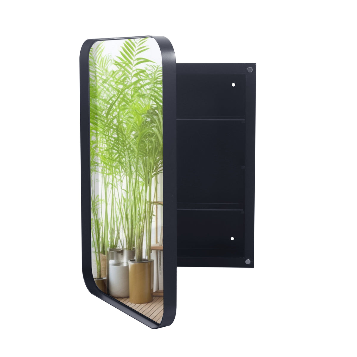 16x24 Inch Recessed Metal Framed Medicine Cabinet with Mirror - Sonkuki