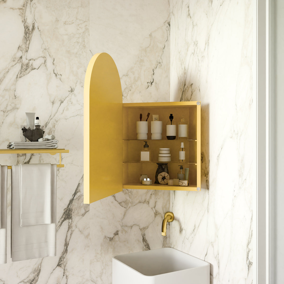 18x24 Inch Metal Corner Medicine Cabinet - Sonkuki