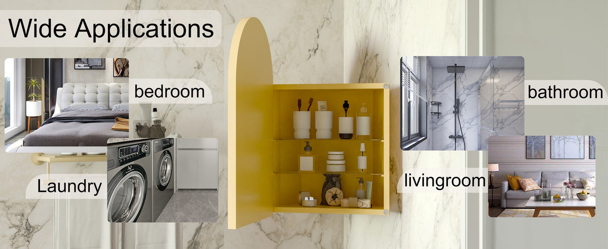 18x24 Inch Metal Corner Medicine Cabinet - Sonkuki