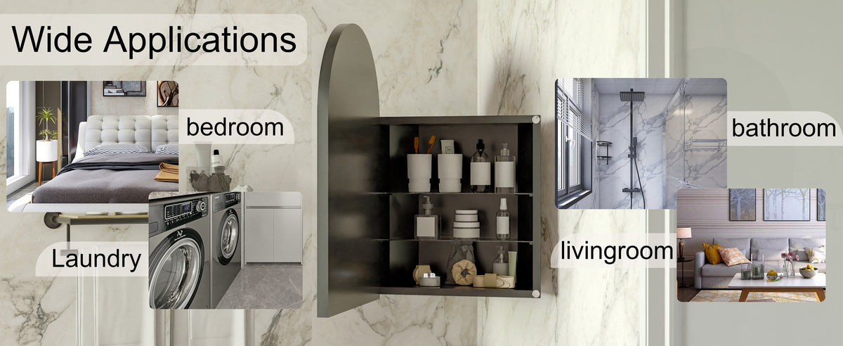 18x24 Inch Metal Corner Medicine Cabinet - Sonkuki