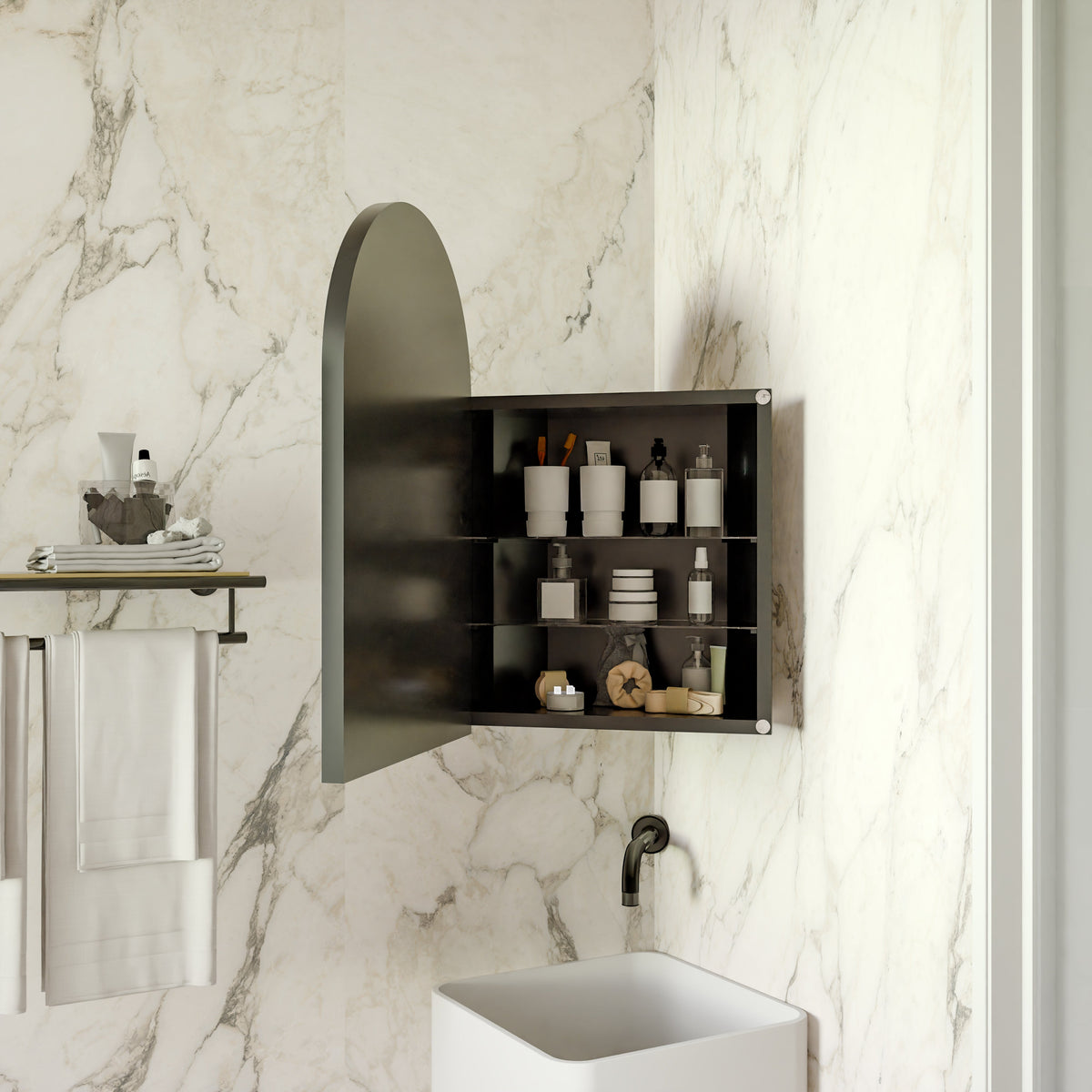 18x24 Inch Metal Corner Medicine Cabinet - Sonkuki