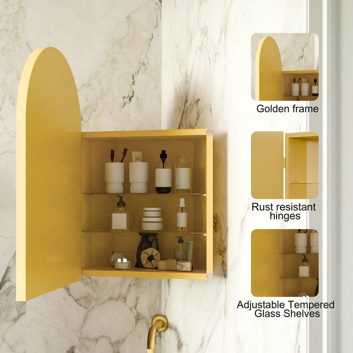 18x24 Inch Metal Corner Medicine Cabinet - Sonkuki