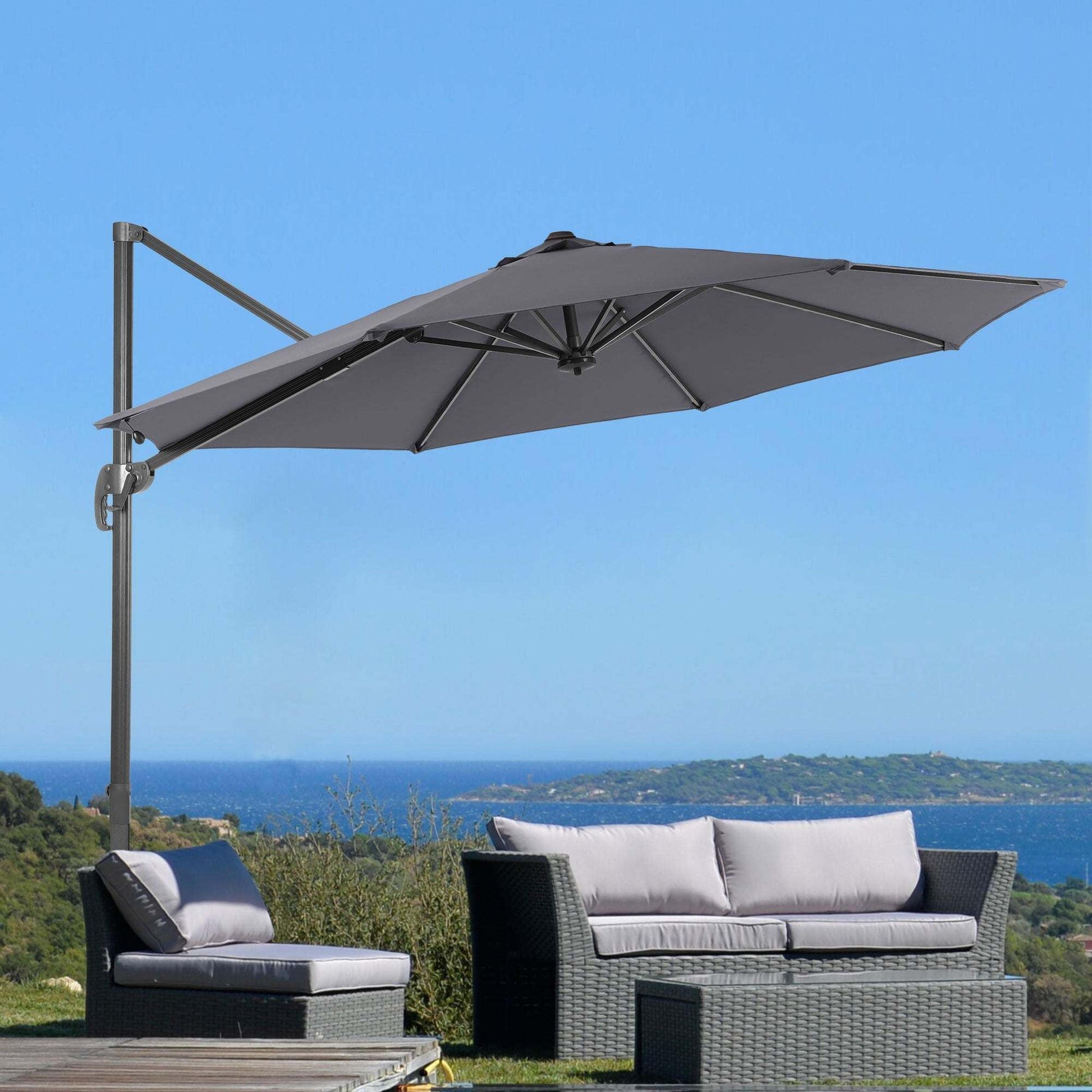 SONKUKI 10ft Patio Cantilever Umbrella Standard.