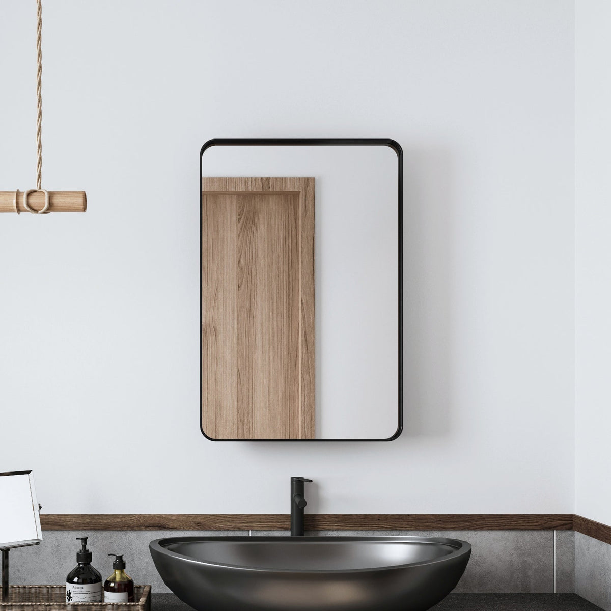 20x30 Inch Recessed Metal Framed Medicine Cabinet with Mirror - Sonkuki
