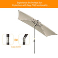 SONKUKI 9x6ft LED Market Umbrella Iron Rod.