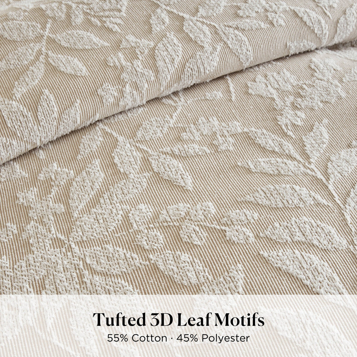 3 PCS Cotton Blend Botanical Jacquard Comforter Set - Sonkuki