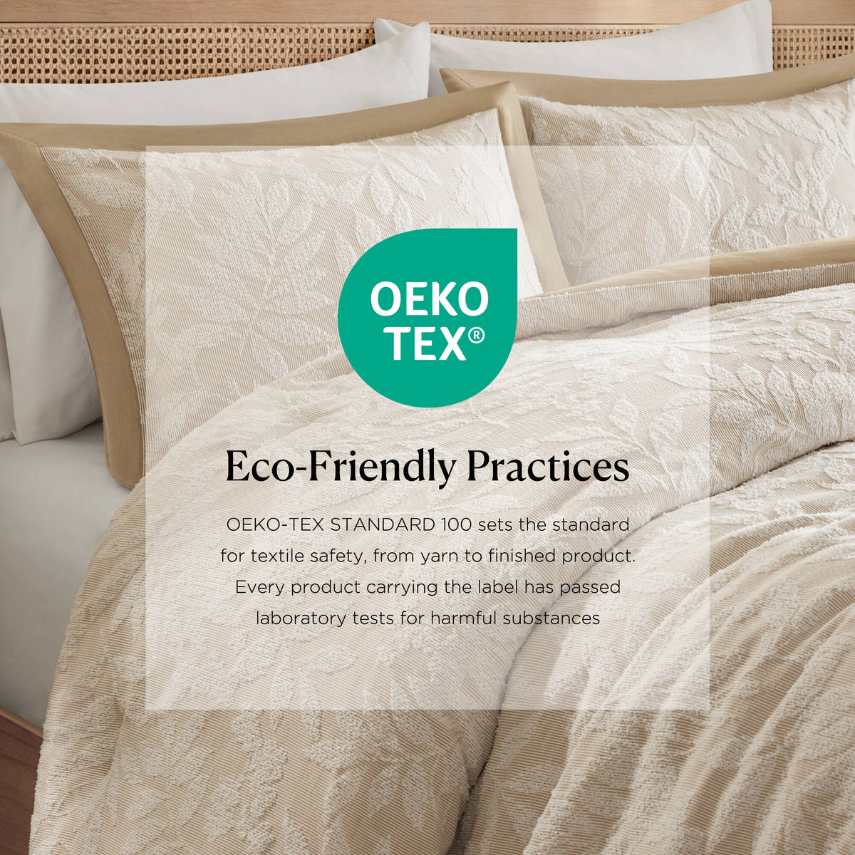 3 PCS Cotton Blend Botanical Jacquard Comforter Set - Sonkuki