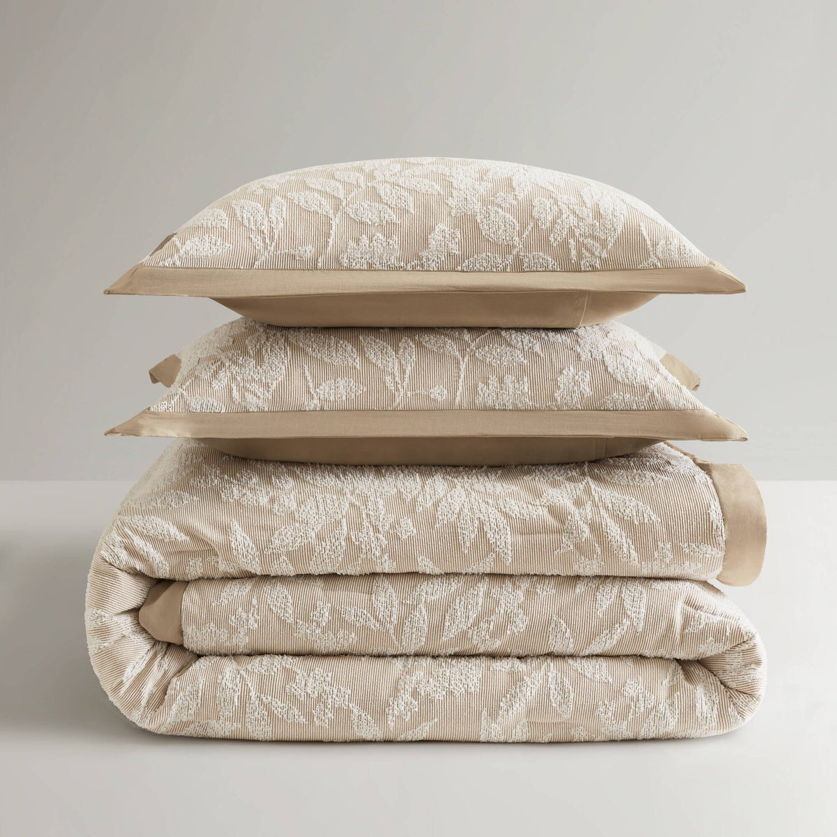 3 PCS Cotton Blend Botanical Jacquard Comforter Set - Sonkuki