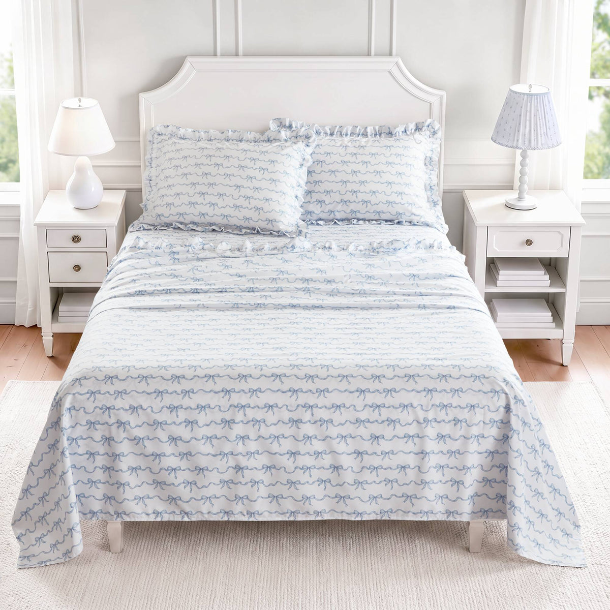 3 PCS MF Print Ruffled Hem Sheets - main product image