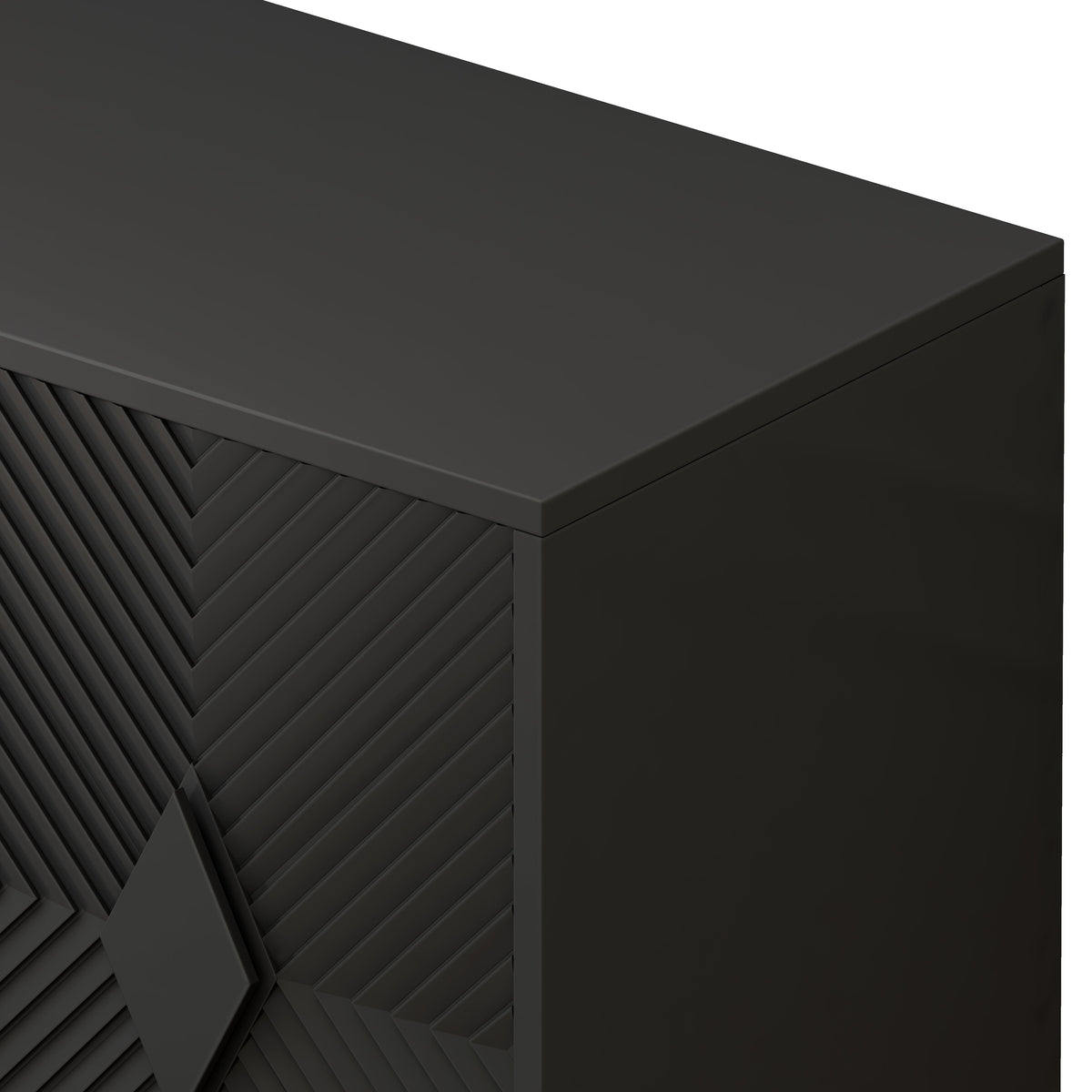 31.50" Modern 2 Door Wooden Storage Cabinet Accent Cabinet with Metal Leg Featuring Two-tier Storage, for Living Room, Entryway and Dining Room, Painted in Black - Sonkuki