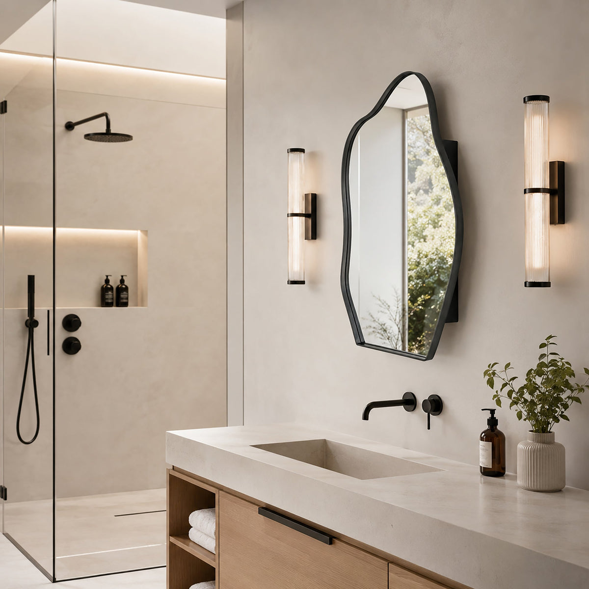 33.5"x22" Irregular Cloud-shaped Surface Mount Medicine Cabinet - Sonkuki