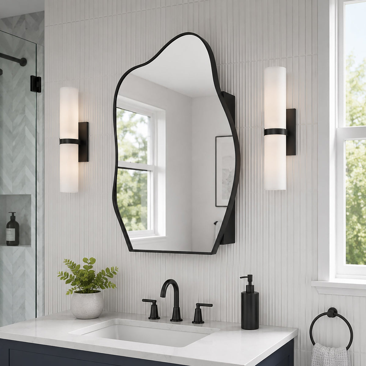 33.5"x22" Irregular Cloud-shaped Surface Mount Medicine Cabinet - Sonkuki