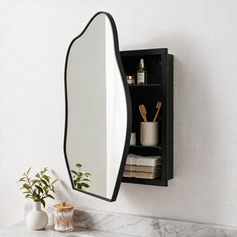 33.5"x22" Irregular Cloud-shaped Surface Mount Medicine Cabinet - Sonkuki