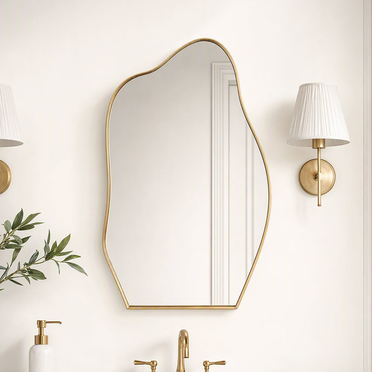 33.5"x22" Irregular Cloud-shaped Surface Mount Medicine Cabinet - Sonkuki