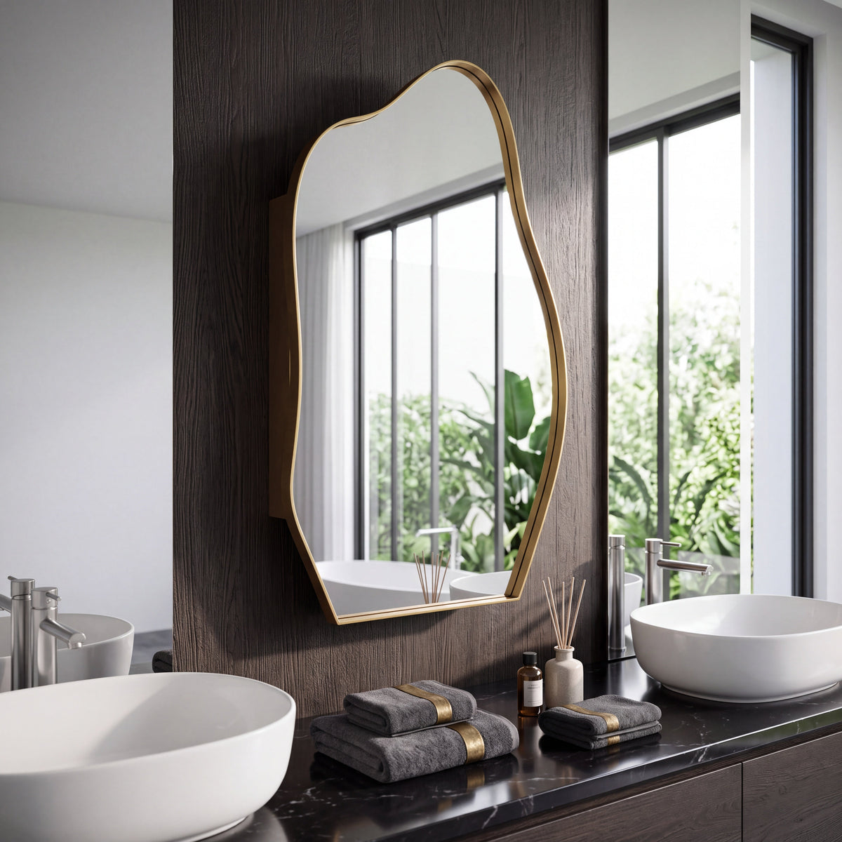 33.5"x22" Irregular Cloud-shaped Surface Mount Medicine Cabinet - Sonkuki