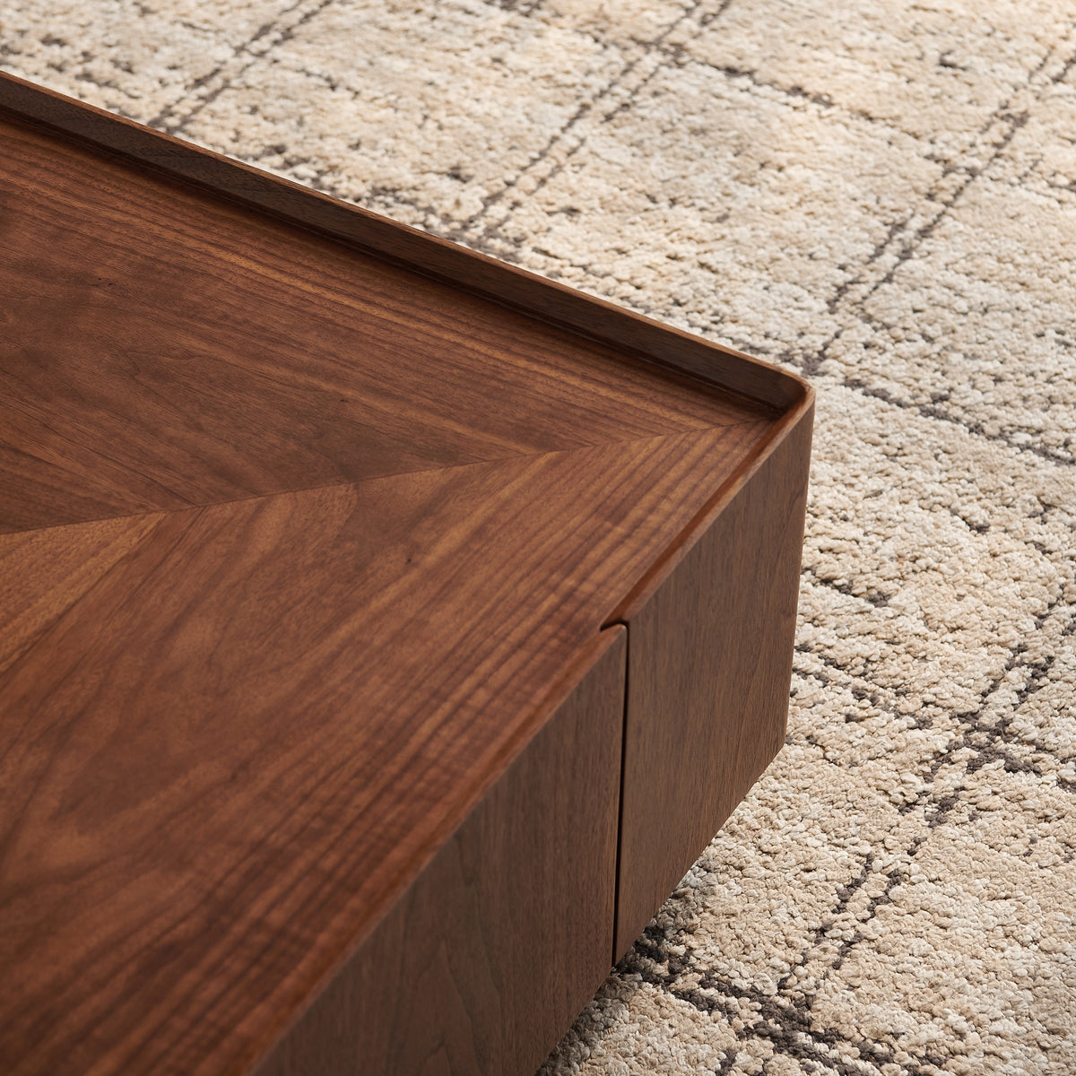 39.3-inch coffee table, square walnut wood design, suitable for living room. Walnut wood material, suitable for bedroom, living room and office - Sonkuki
