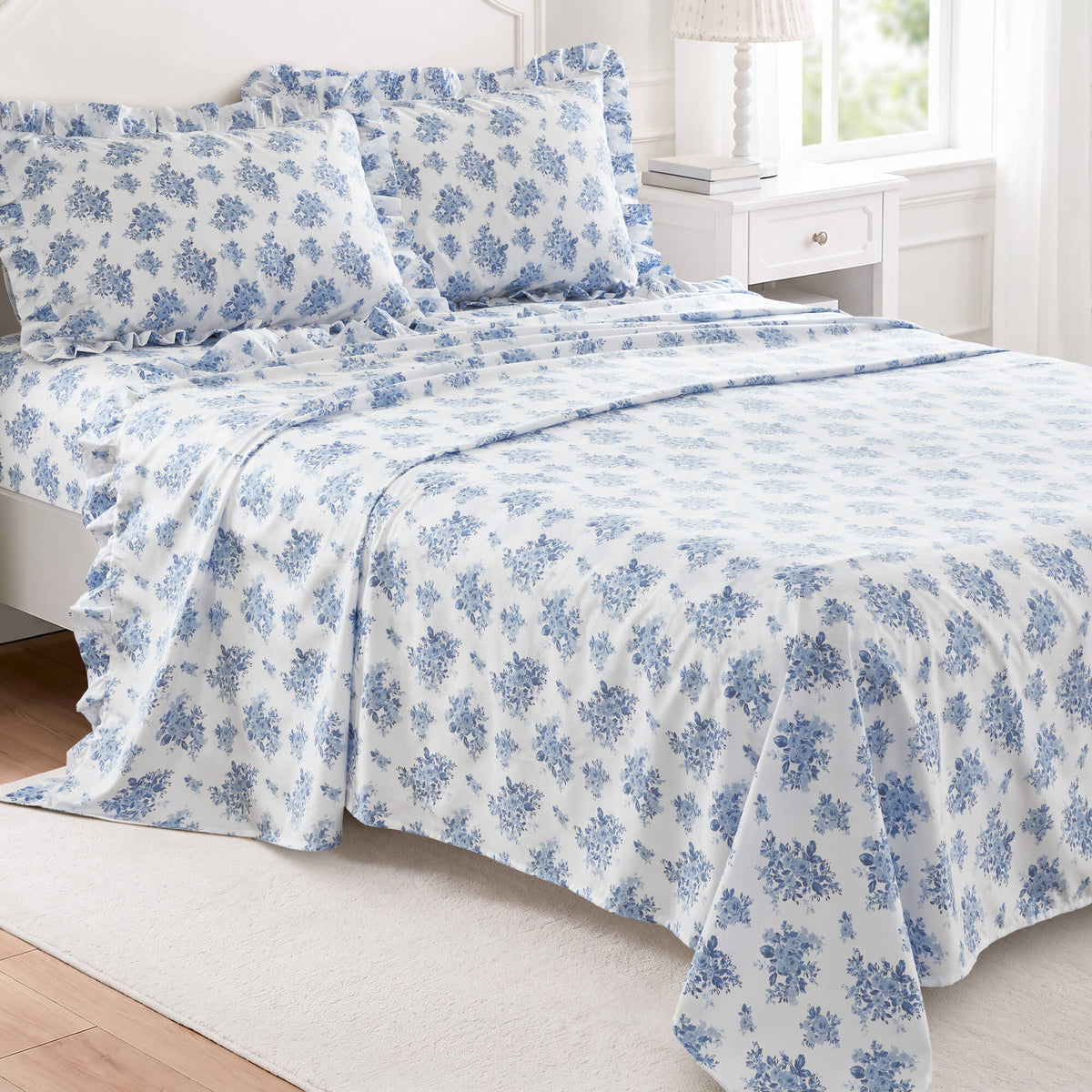 4 PCS MF Print Ruffled Hem Sheets - product image 115