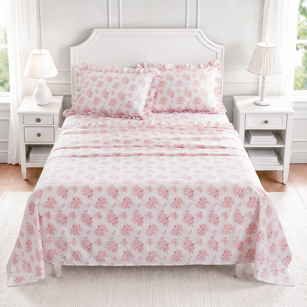 4 PCS MF Print Ruffled Hem Sheets - product image 13