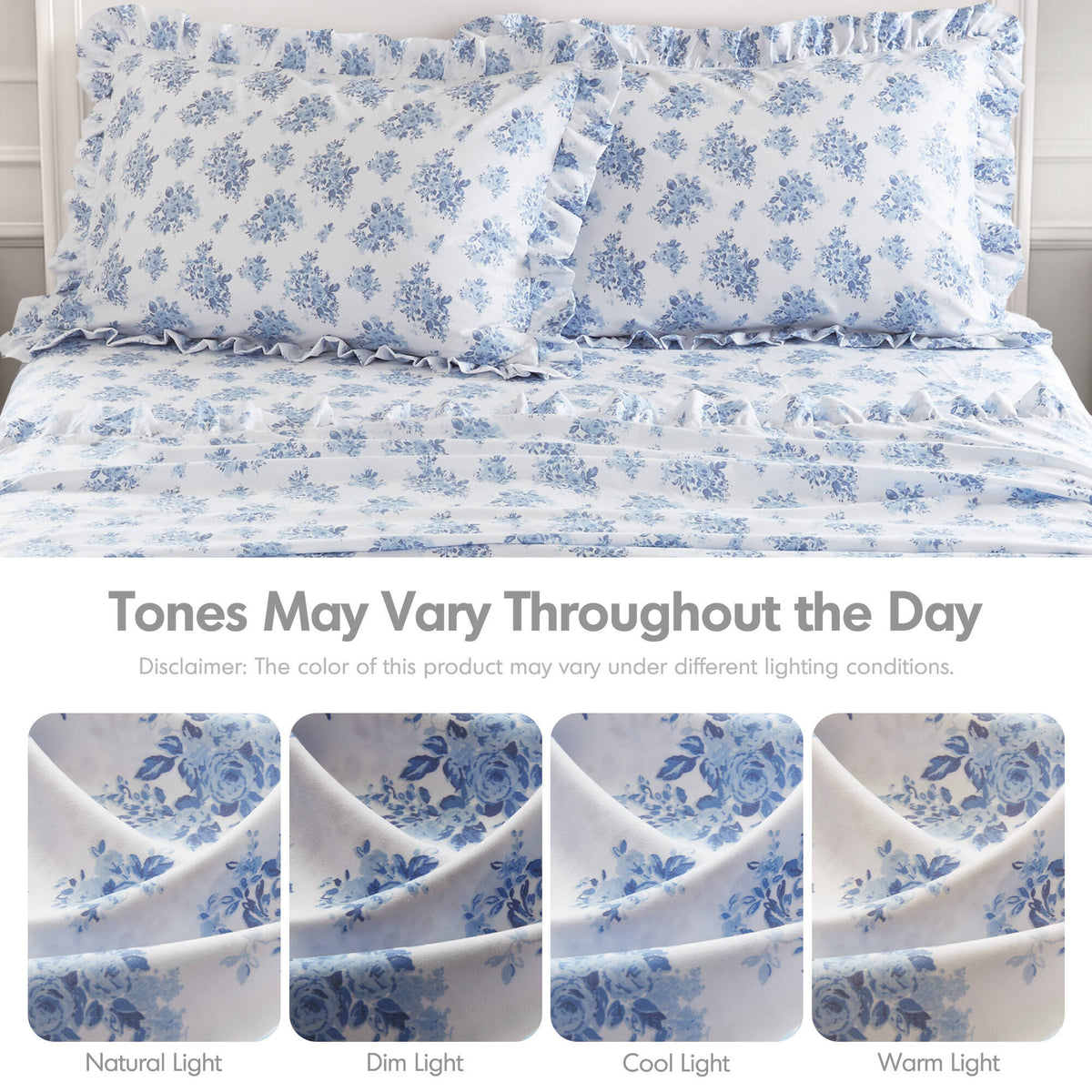 4 PCS MF Print Ruffled Hem Sheets - product image 127