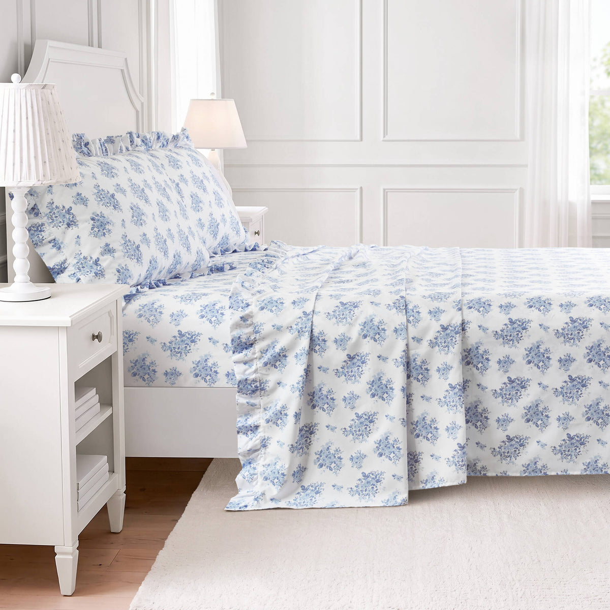 4 PCS MF Print Ruffled Hem Sheets - product image 132