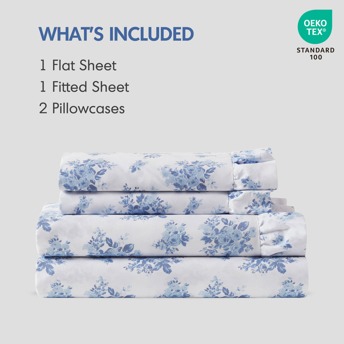 4 PCS MF Print Ruffled Hem Sheets - product image 155