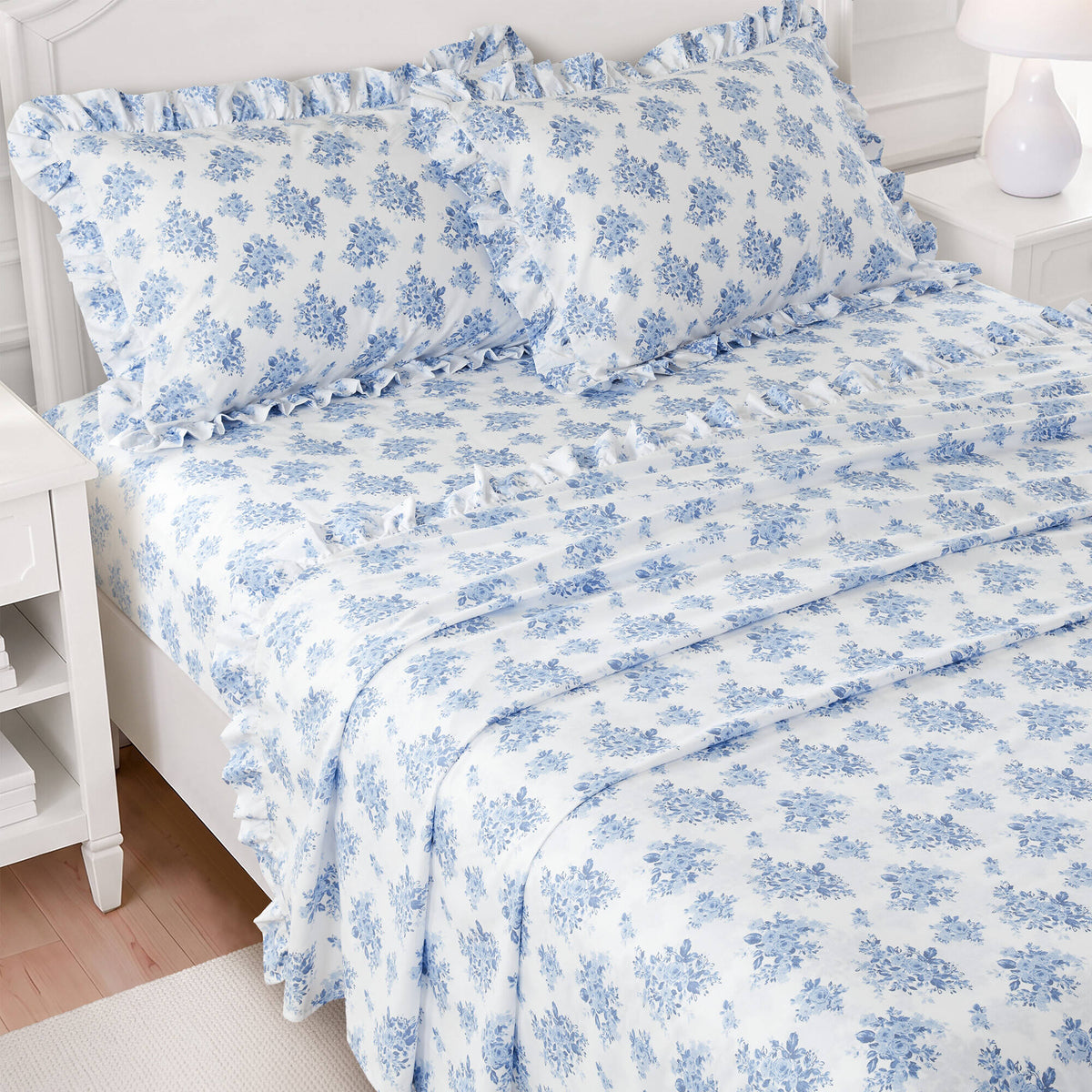 4 PCS MF Print Ruffled Hem Sheets - product image 158