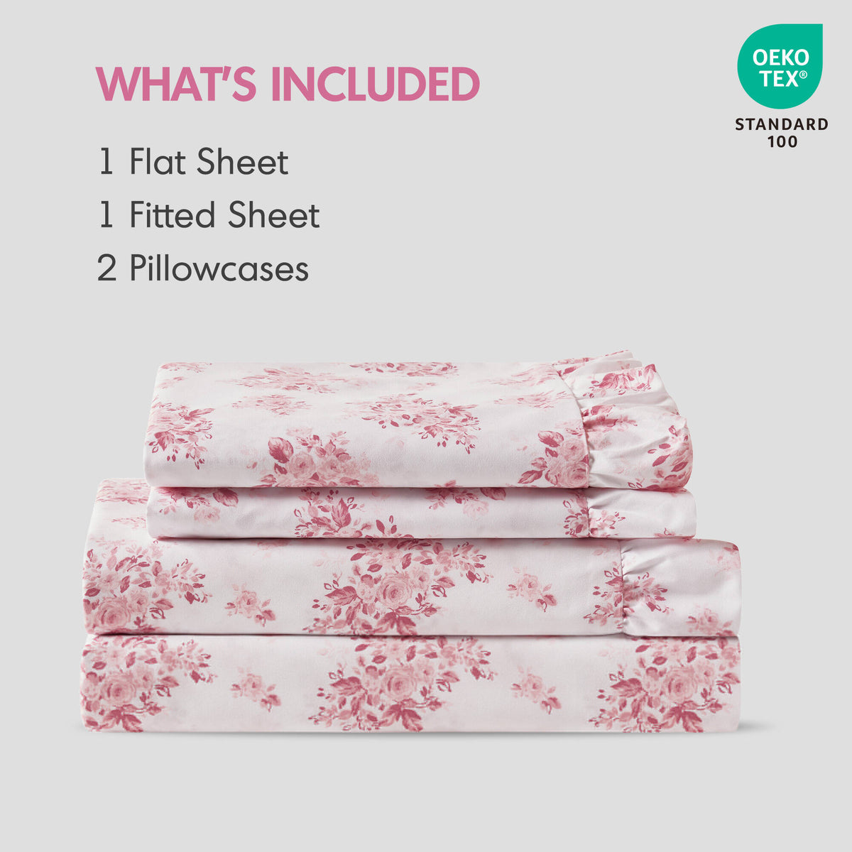 4 PCS MF Print Ruffled Hem Sheets - product image 203