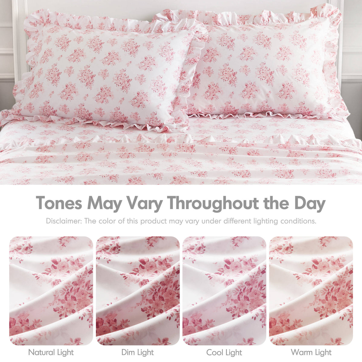 4 PCS MF Print Ruffled Hem Sheets - product image 206