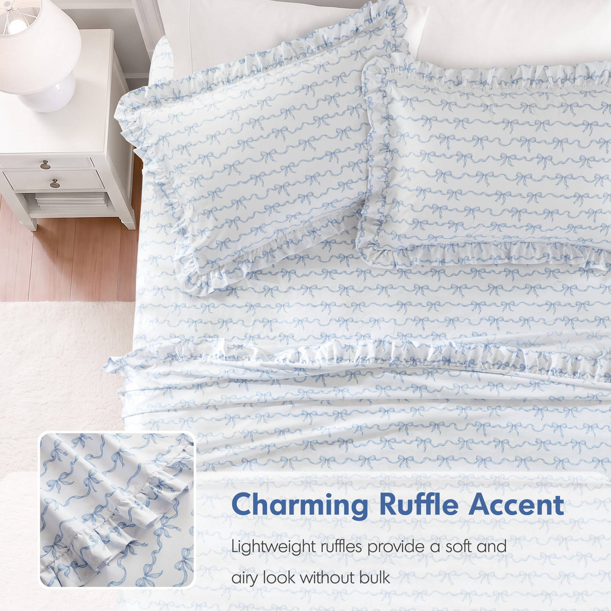 4 PCS MF Print Ruffled Hem Sheets - product image 23