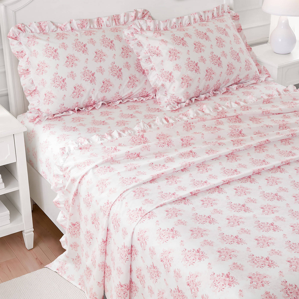 4 PCS MF Print Ruffled Hem Sheets - product image 241