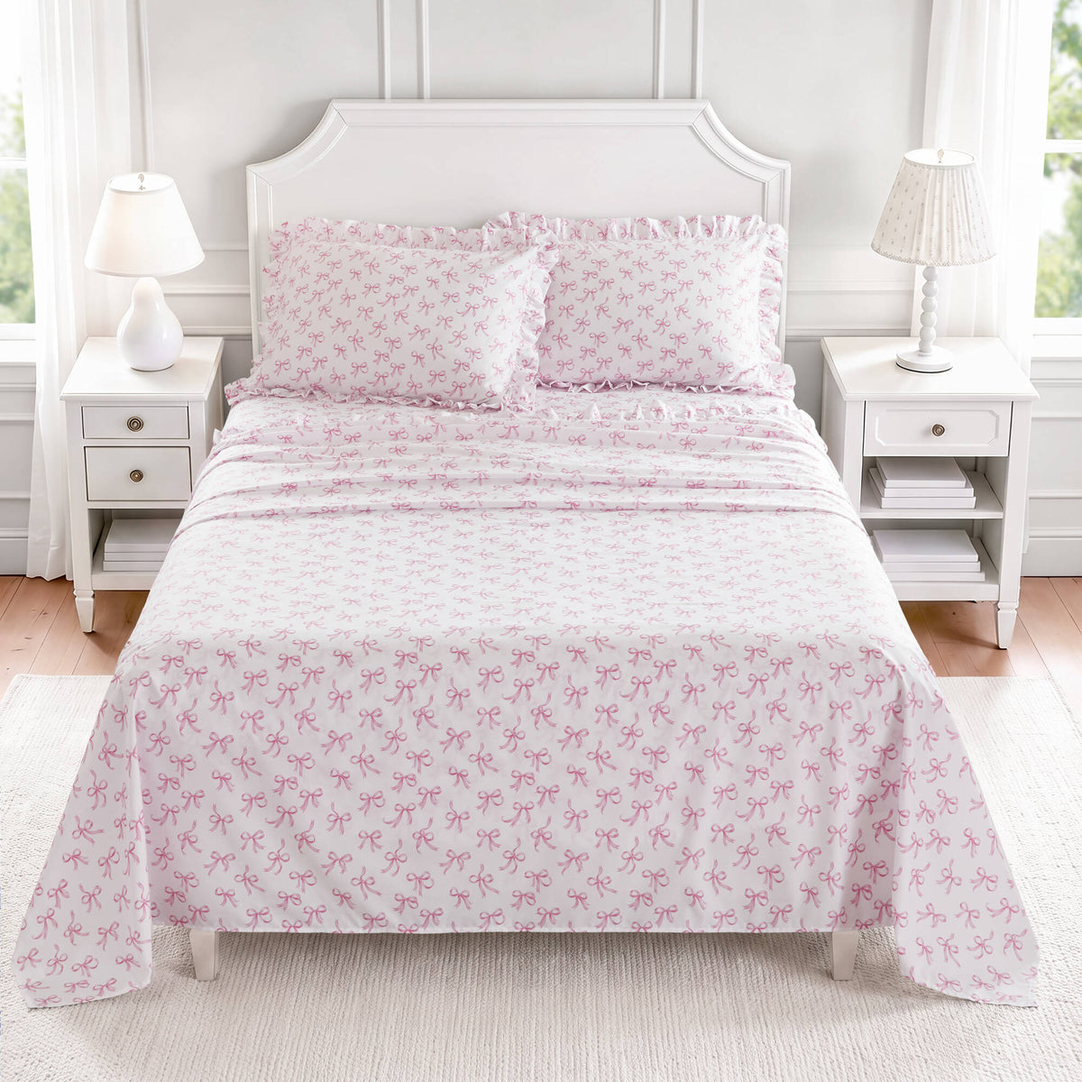 4 PCS MF Print Ruffled Hem Sheets - product image 6