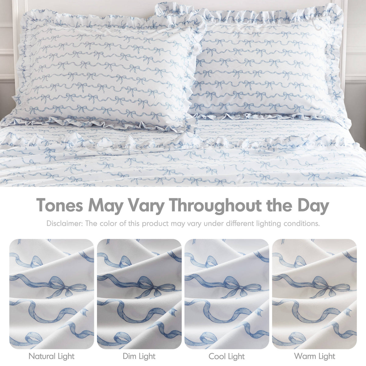 4 PCS MF Print Ruffled Hem Sheets - product image 58