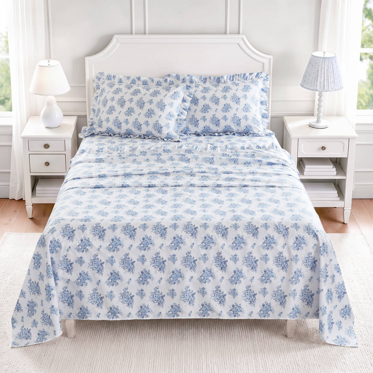 4 PCS MF Print Ruffled Hem Sheets - product image 9